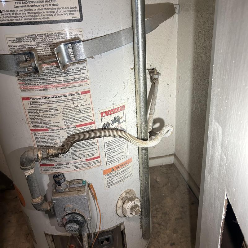 Water heater gas and water line connections