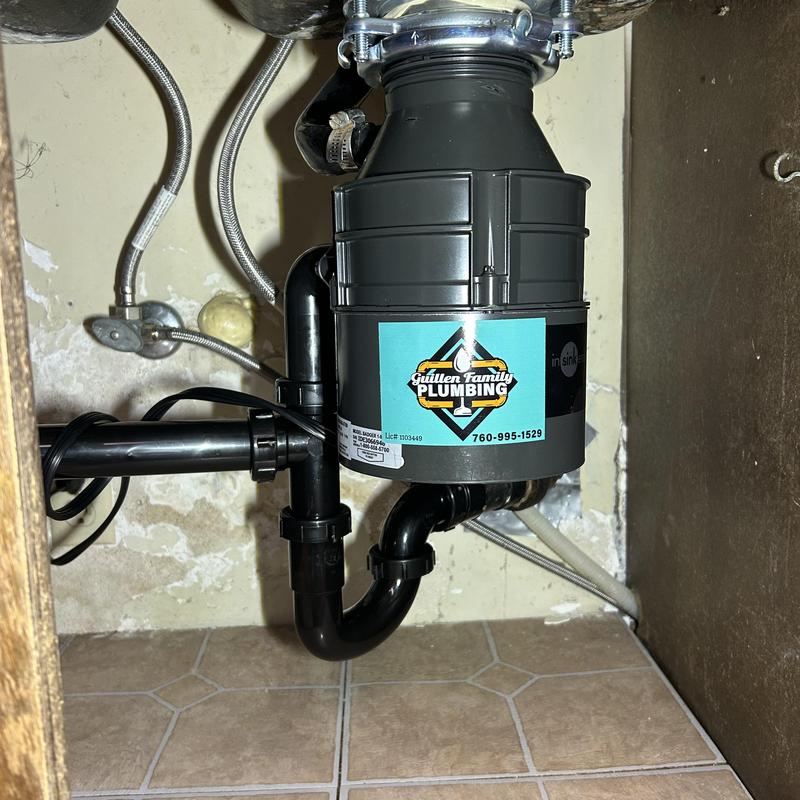 Garbage disposal and new kitchen sink drain lines installed