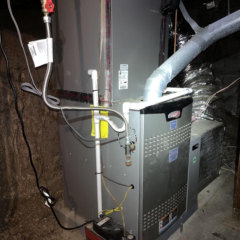 Furnace unit with duct and piping installation