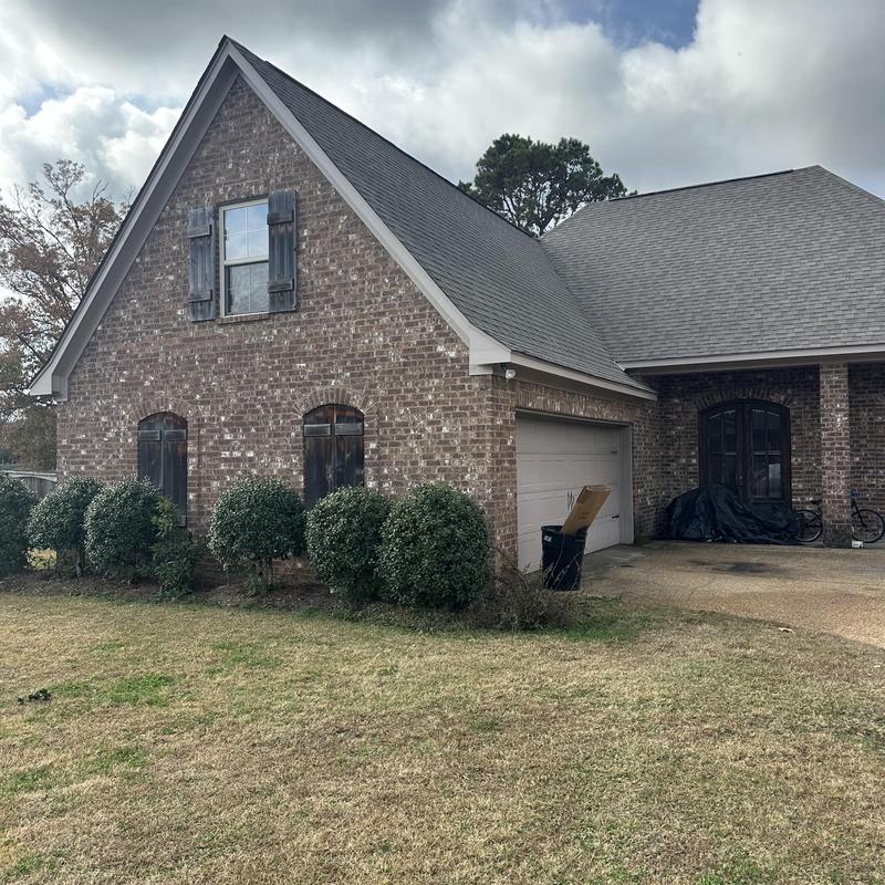 Fascia and soffit on brick house exterior, Florence MS Fascia and soffit on brick house exterior, Florence MS