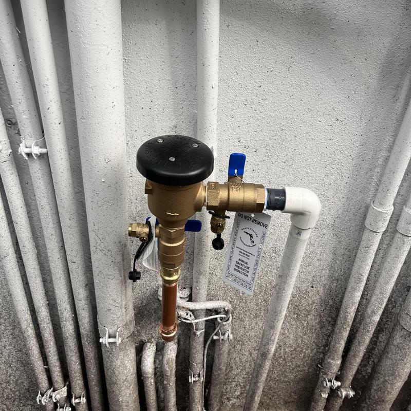 34 PVB backflow device with PVC pool fill line