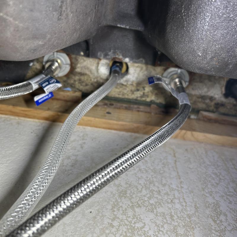 Kitchen sink braided water supply lines installation