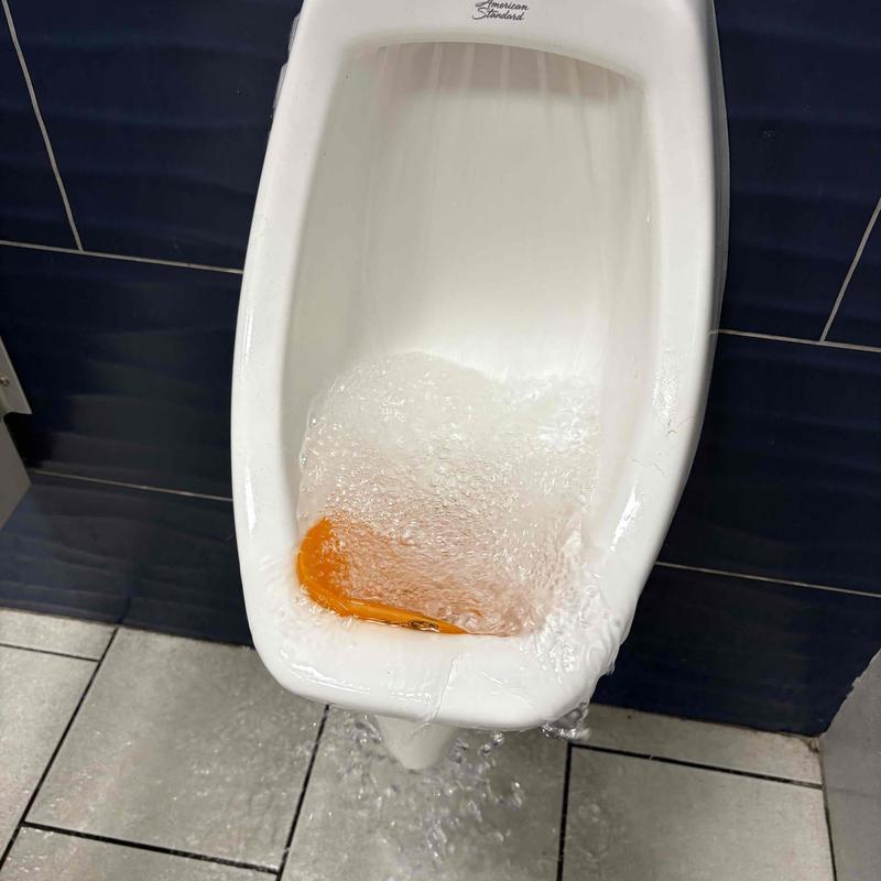 Urinal flush valve overflowing and leaking water