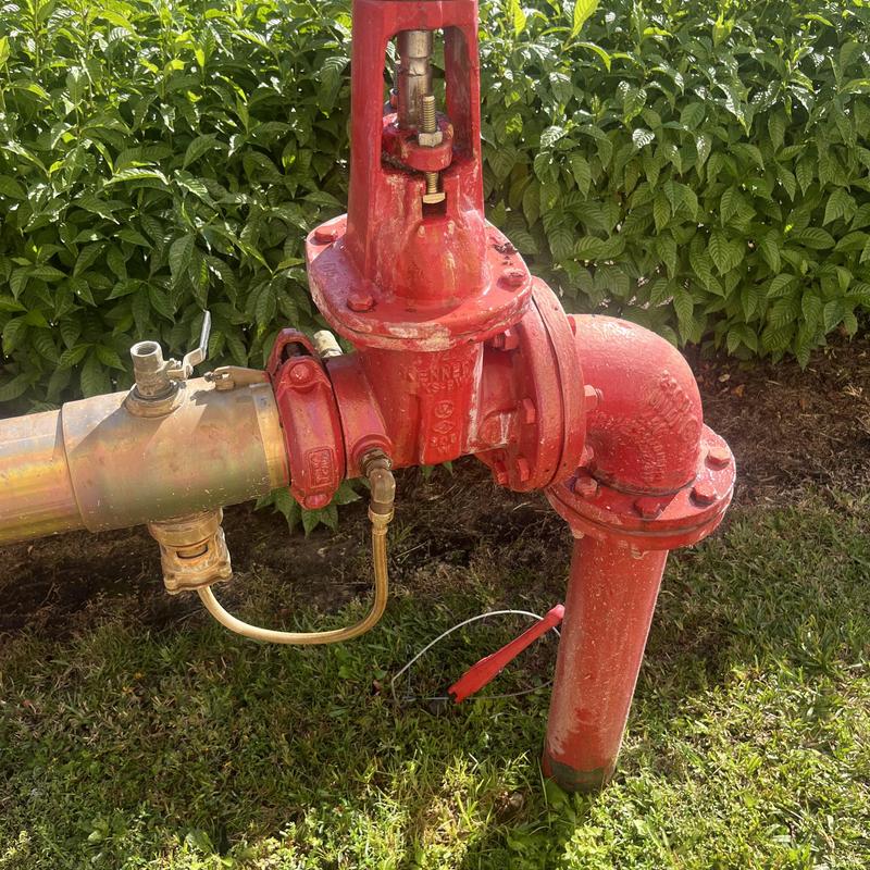 OS&Y valve with backflow assembly at loading dock