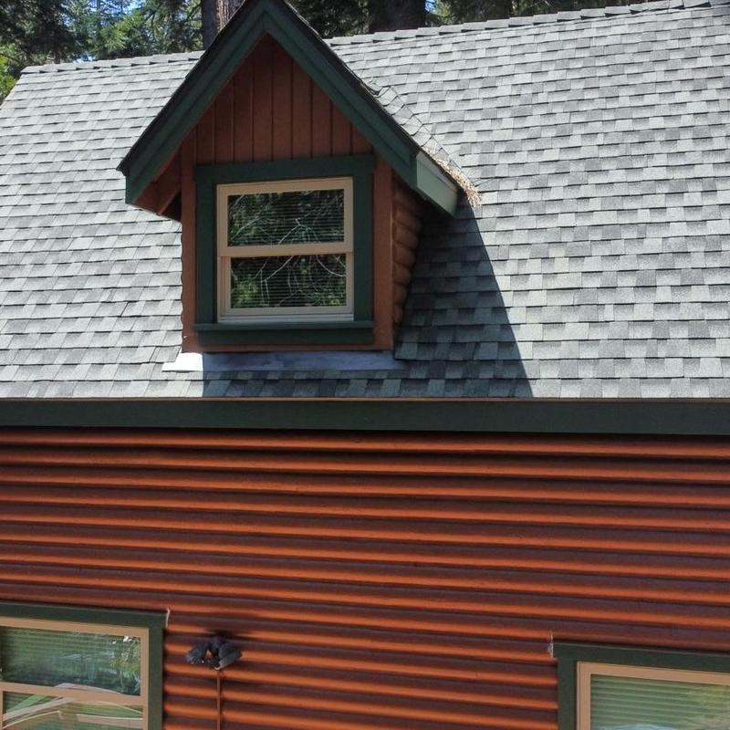 GAF lifetime asphalt roof with dormer window