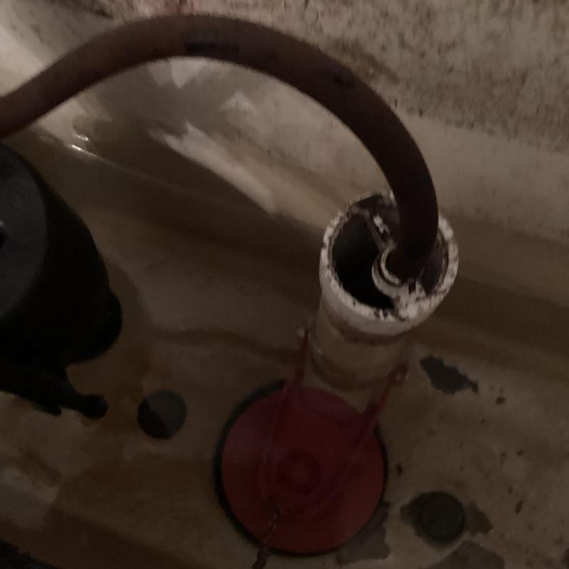 Toilet tank flush valve with lift chain installed