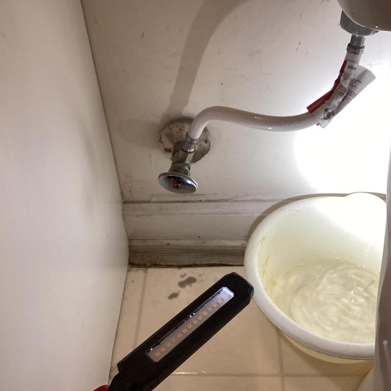 Toilet shut off valve and supply line installation near bowl