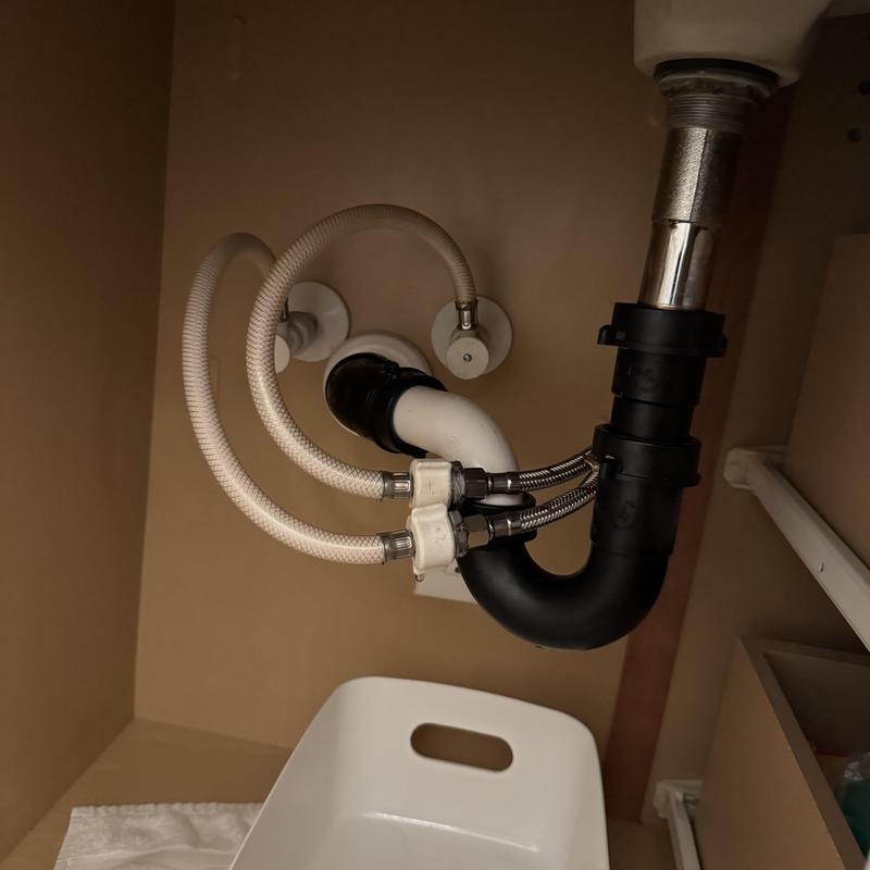 Sink drain and braided supply lines replacement under cabinet