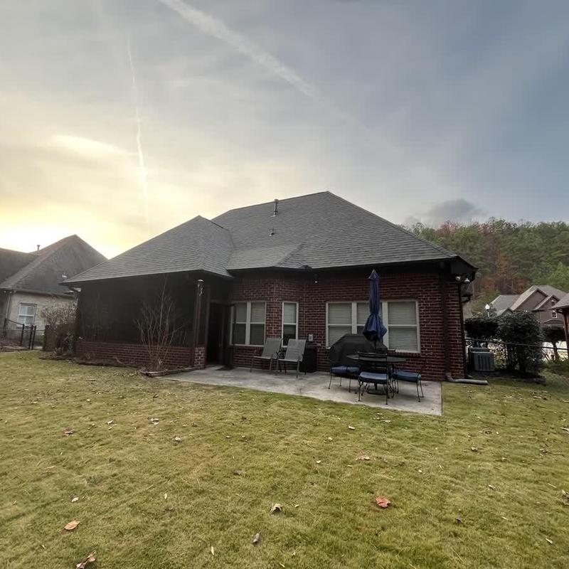 Owens Corning Oakridge driftwood roof installation outdoors Owens Corning Oakridge driftwood roof installation outdoors