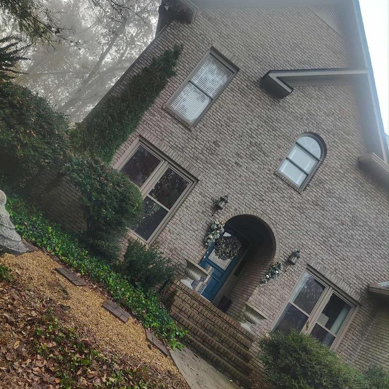 Brick exterior and front porch with landscaping in Pelham AL Brick exterior and front porch with landscaping in Pelham AL