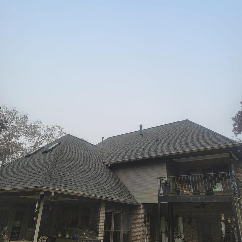 Asphalt shingle roof replacement on residential home Asphalt shingle roof replacement on residential home