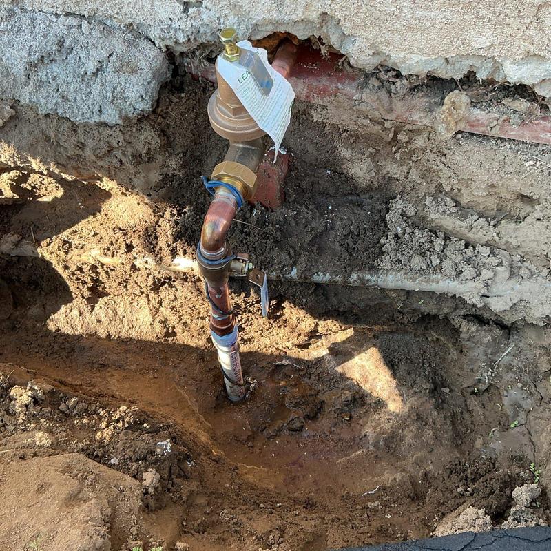 Pressure regulator valve with copper piping underground