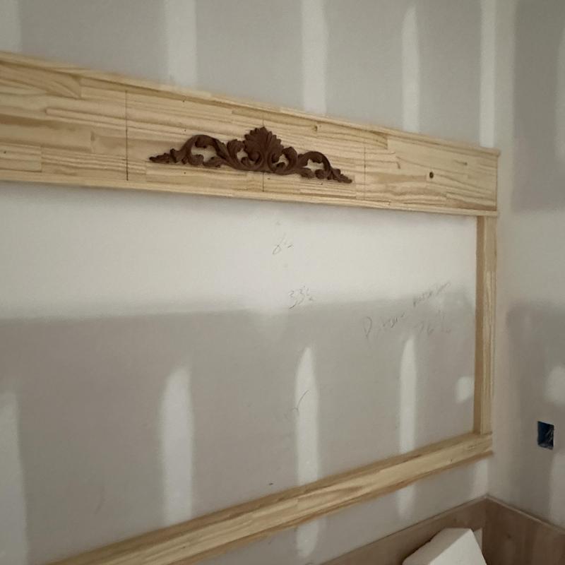 Decorative cabinet crown molding installation in construction Decorative cabinet crown molding installation in construction