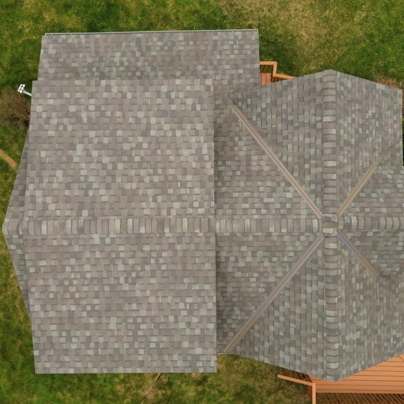CertainTeed Landmark shingle roof installation aerial view
