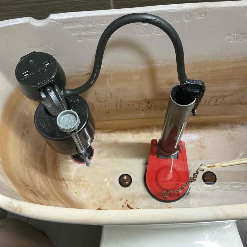 Toilet fill valve and flapper replacement inside tank