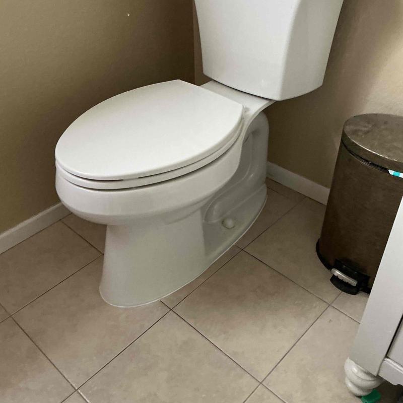 Toilet with new wax ring and sealed base