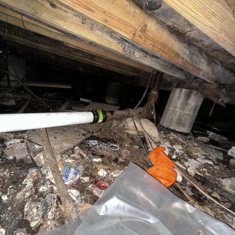 Branch drainage line under apartment replaced with PVC pipe