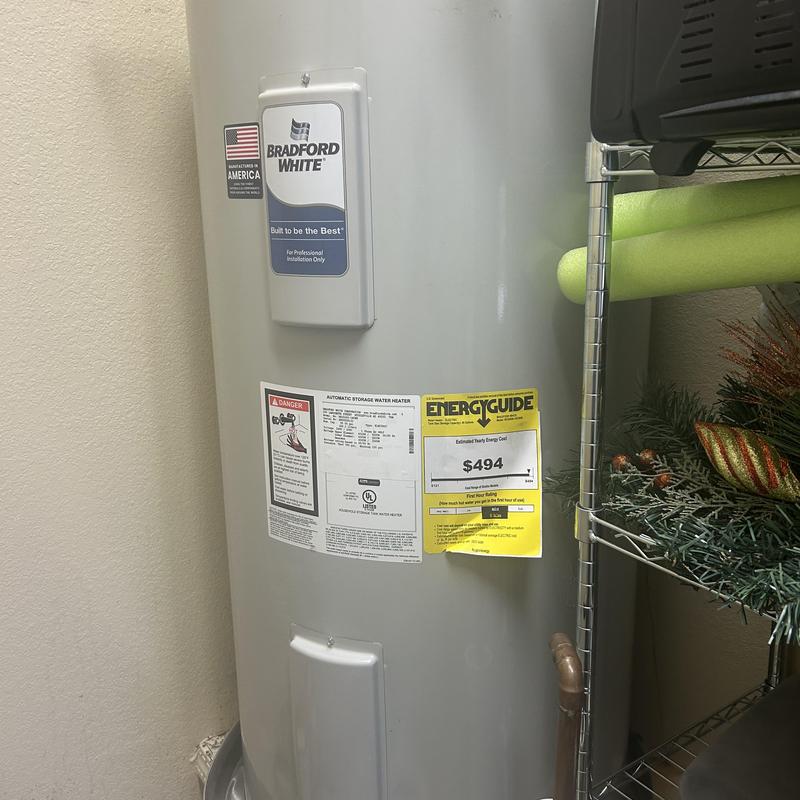 Electric water heater 50 gallon installation in corner