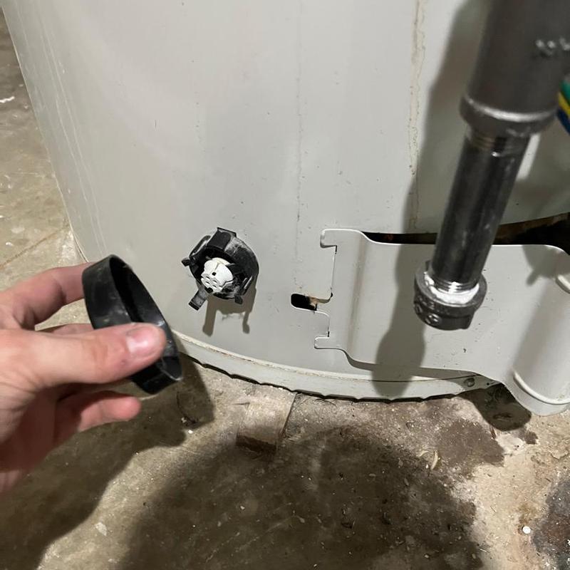 Water heater FV sensor cover removal in basement