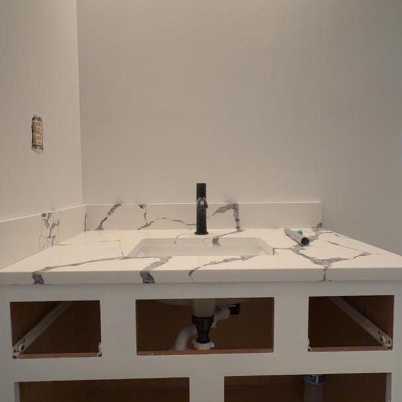 Bathroom sink faucet and drain piping installation