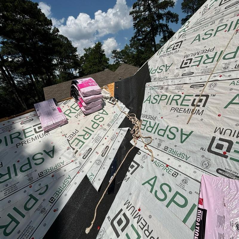 Roof underlayment installation with bundled shingles