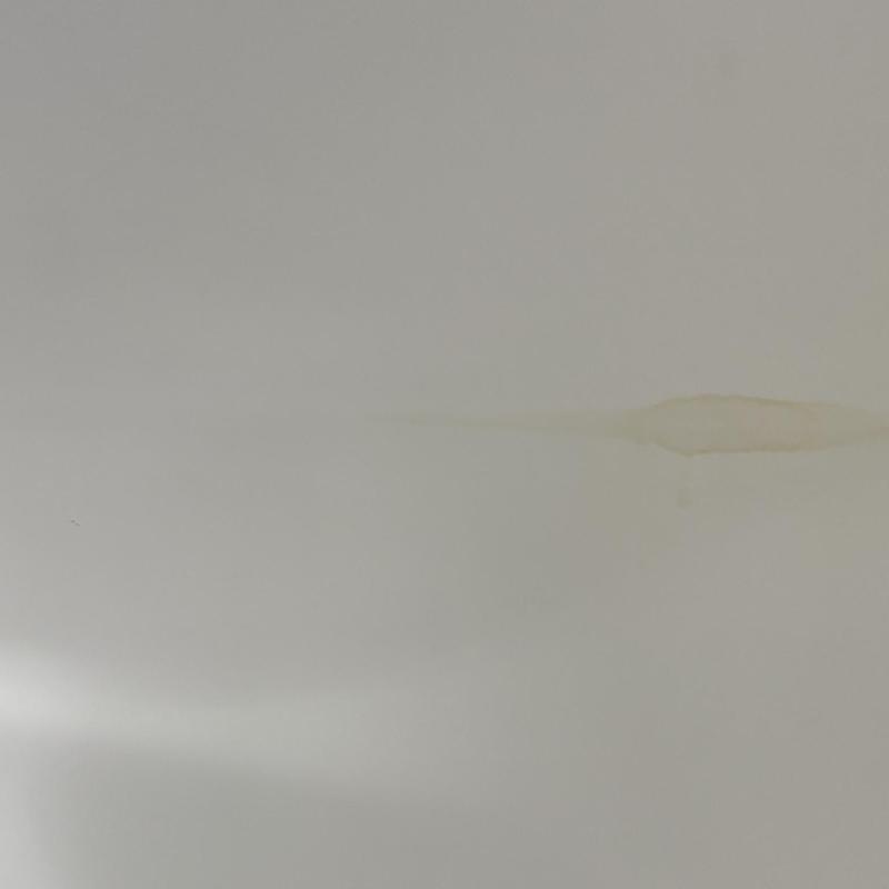 Ceiling water stain from roof leak damage