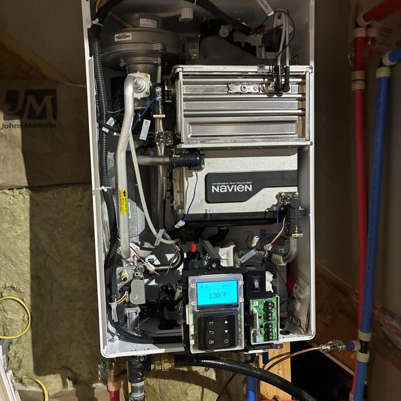 Navien tankless water heater diagnostics display panel