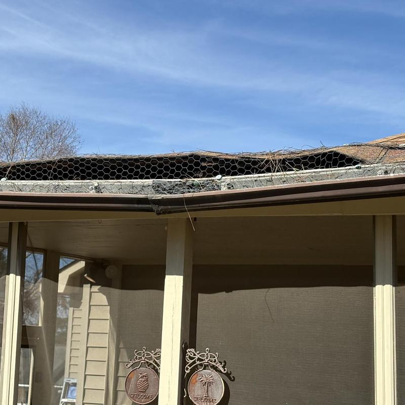 Porch roof low slope with damaged fascia and gutters