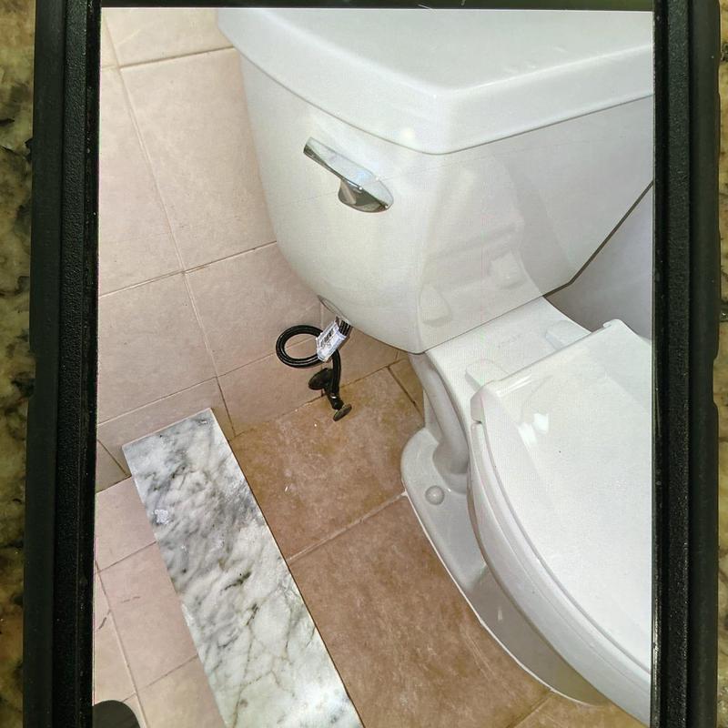 Kohler toilet installed with water supply line