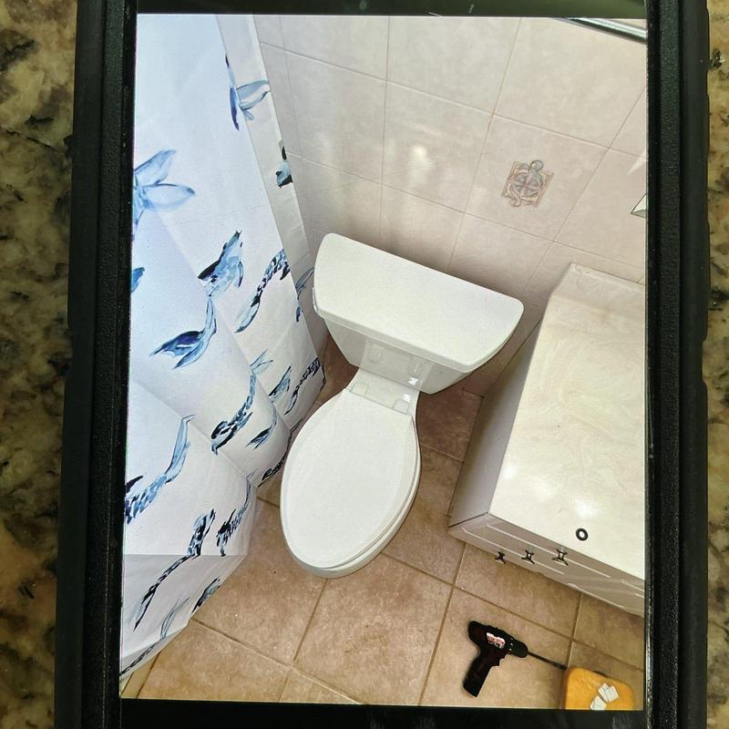 Kohler toilet installation in bathroom corner