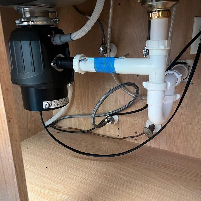 Garbage disposal and kitchen sink plumbing installation