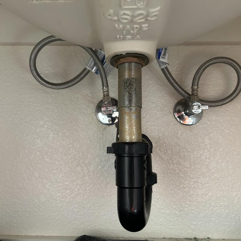 Bathroom sink supply lines and shut-off valves installation