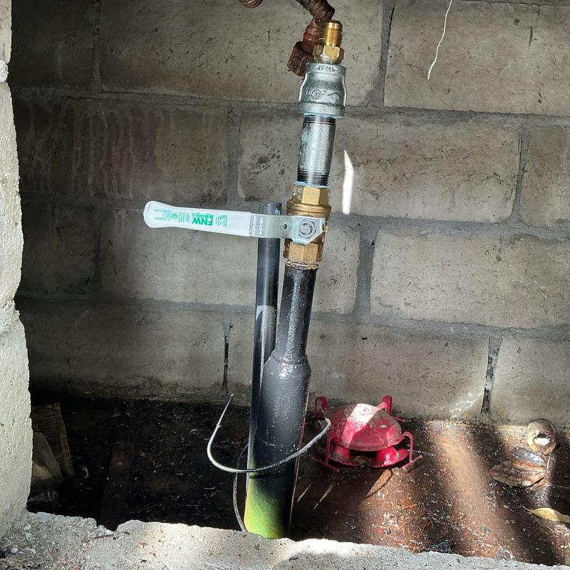 Gas line ball valve with brass fittings installation