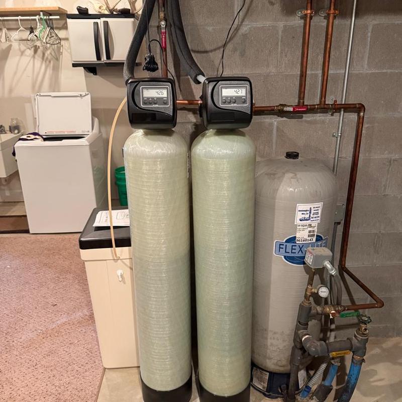 Clack water softener and iron filter system installation