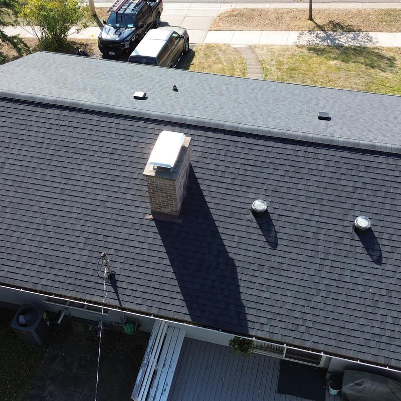 CertainTeed Landmark shingle roof with chimney vents CertainTeed Landmark shingle roof with chimney vents