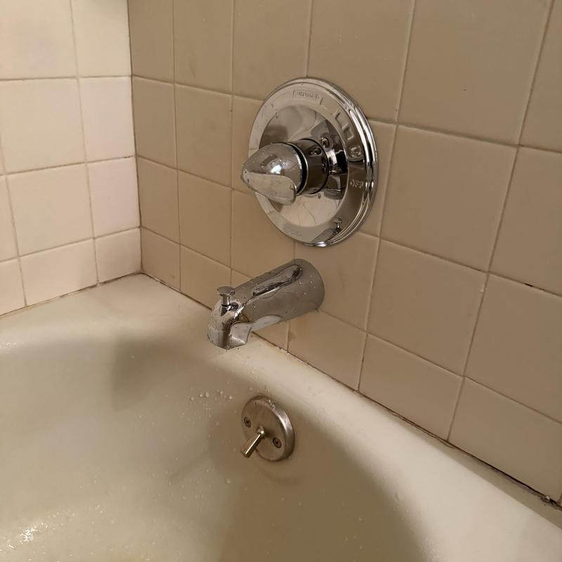 One handle tub shower valve with chrome faucet and spout