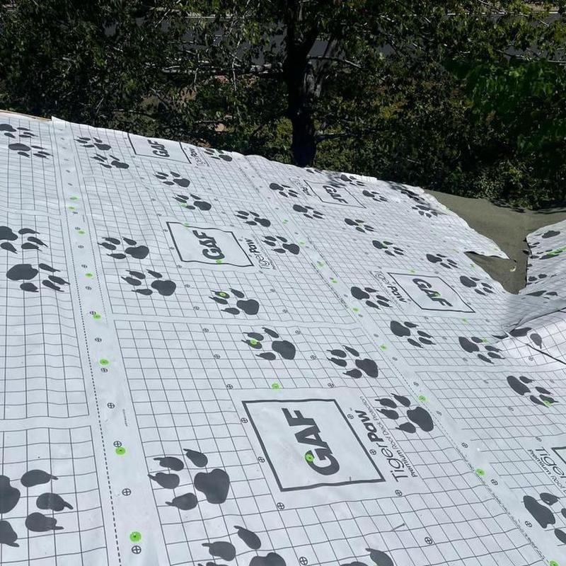 GAF Tiger Paw synthetic underlayment installed on roof