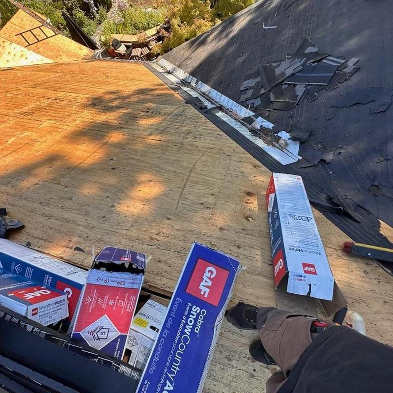 Roof decking with GAF composition shingles installation