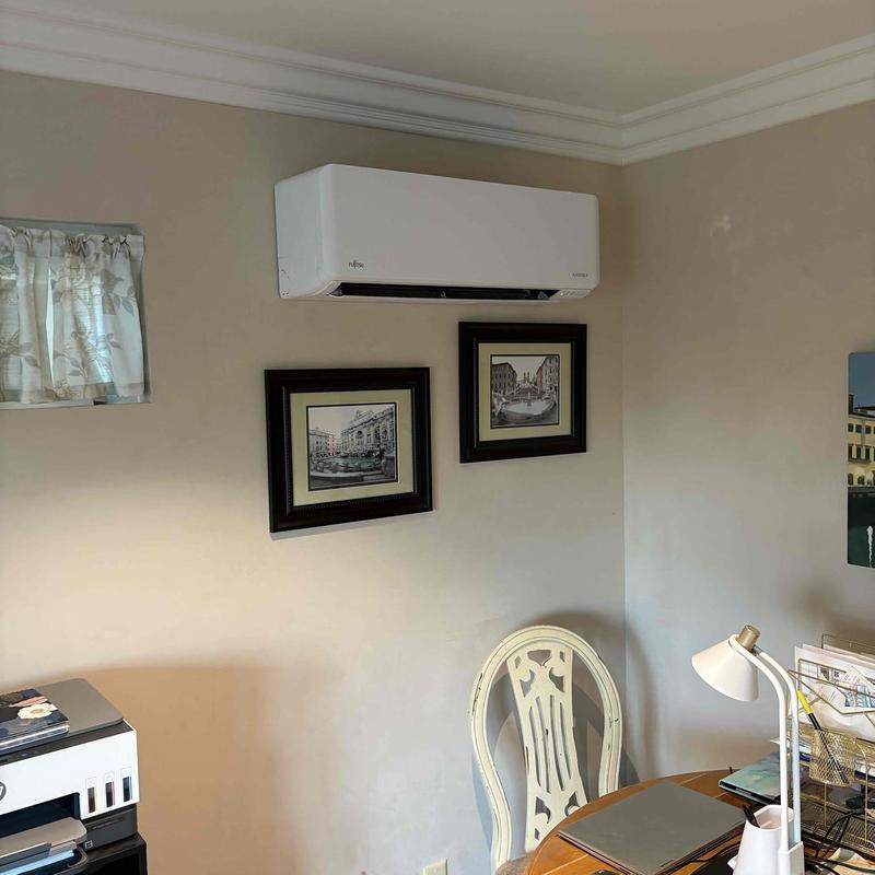 Fujitsu mini split system installed on wall