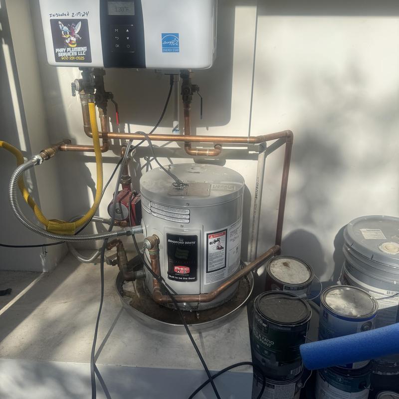 Recirculation pump with water heater and piping