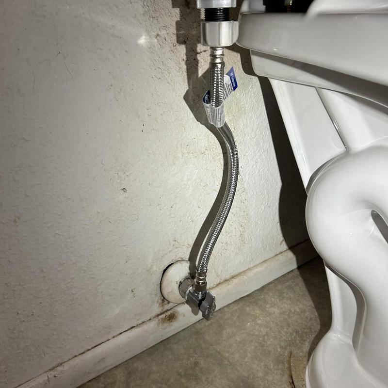 Toilet shut off valve and new waterline installation