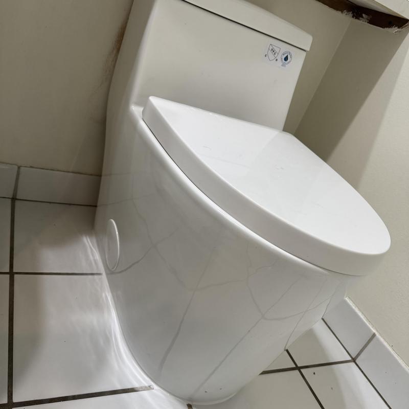 Skirted toilet installation with new angle stops