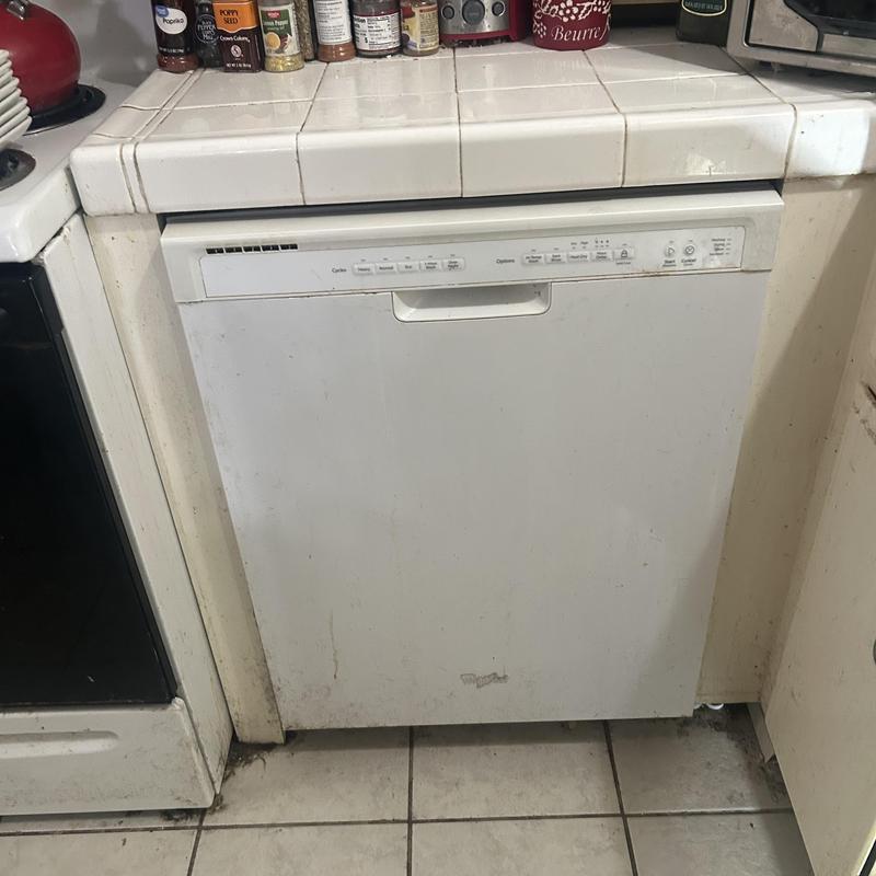 Kitchen dishwasher installation with new water lines and drains