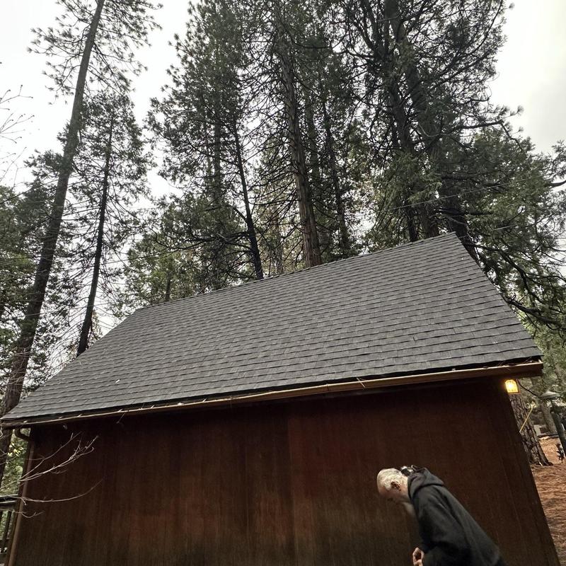 GAF lifetime asphalt composition roof with new gutters