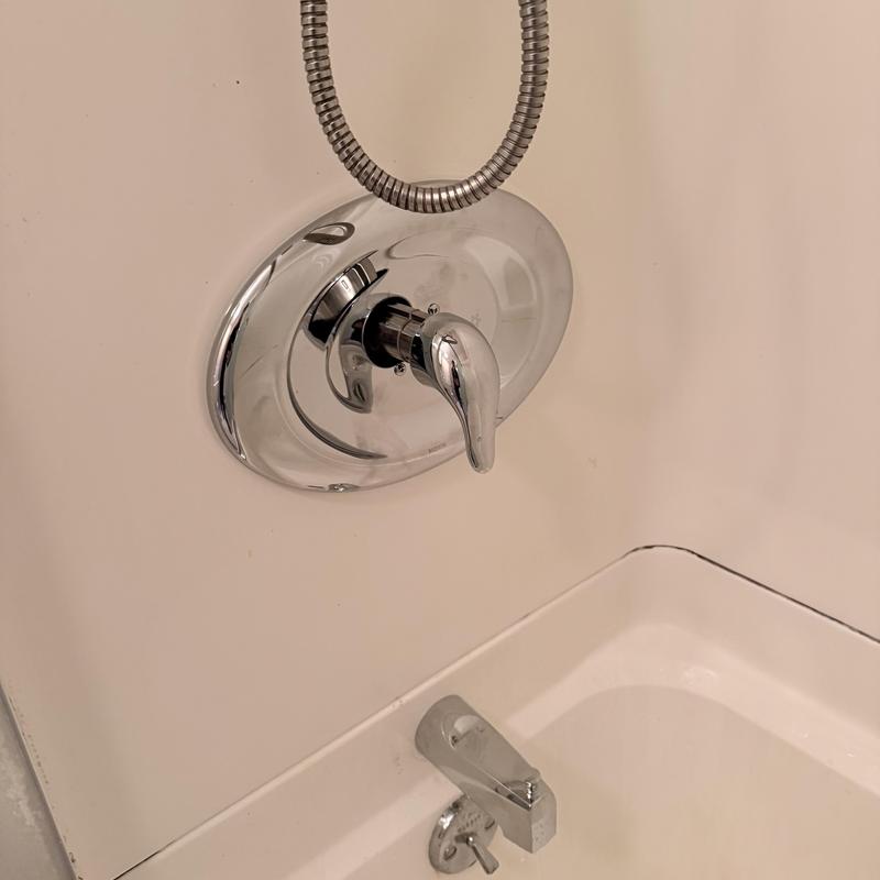 Chrome shower valve and tub spout with diverter installation