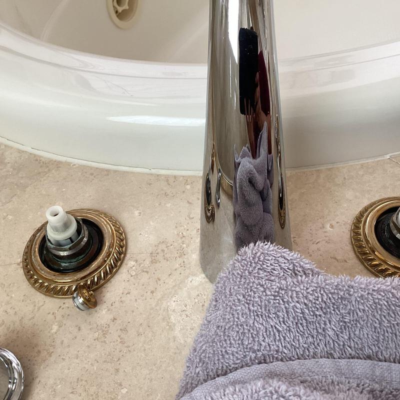 Roman bathtub cartridge installation with faucet removed