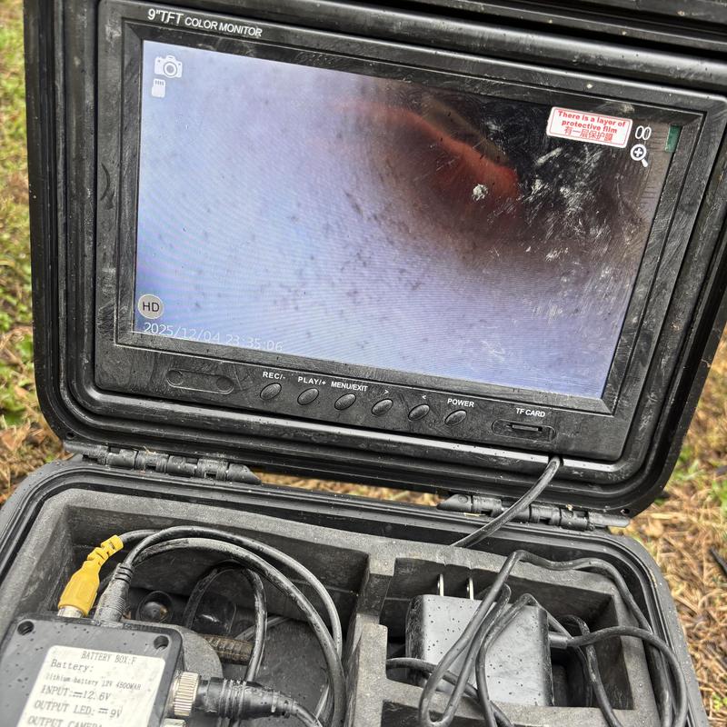 Sewer camera inspection monitor with connected cables