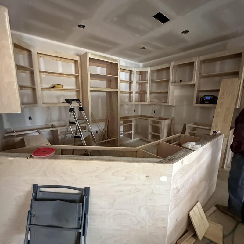 Custom kitchen cabinet boxes under construction Custom kitchen cabinet boxes under construction