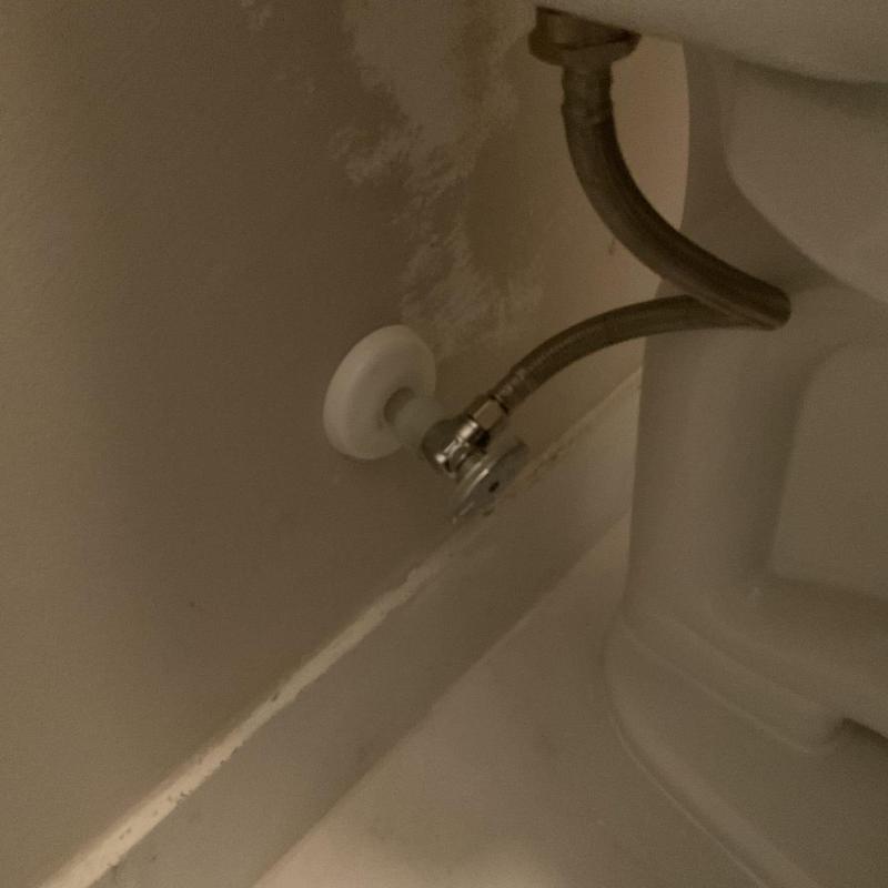 Toilet supply line connection with shutoff valve