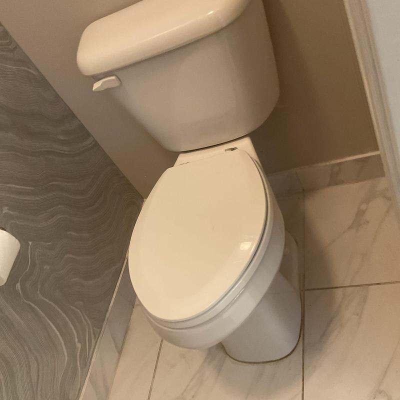 Toto Drake toilet installed in bathroom corner